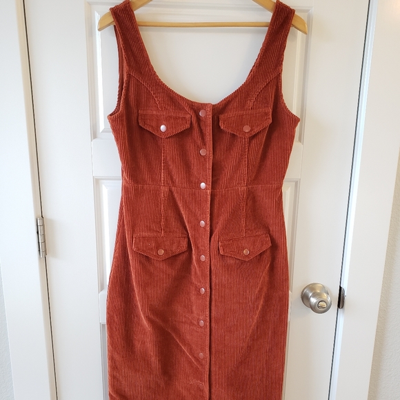 ASOS Dresses & Skirts - ASOS orange corduroy utility dress (US8 / UK10)